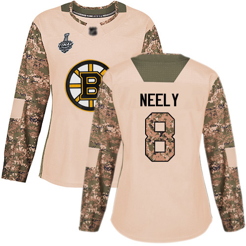 Adidas Bruins #8 Cam Neely Camo Authentic 2017 Veterans Day Stanley Cup Final Bound Women's Stitched NHL Jersey